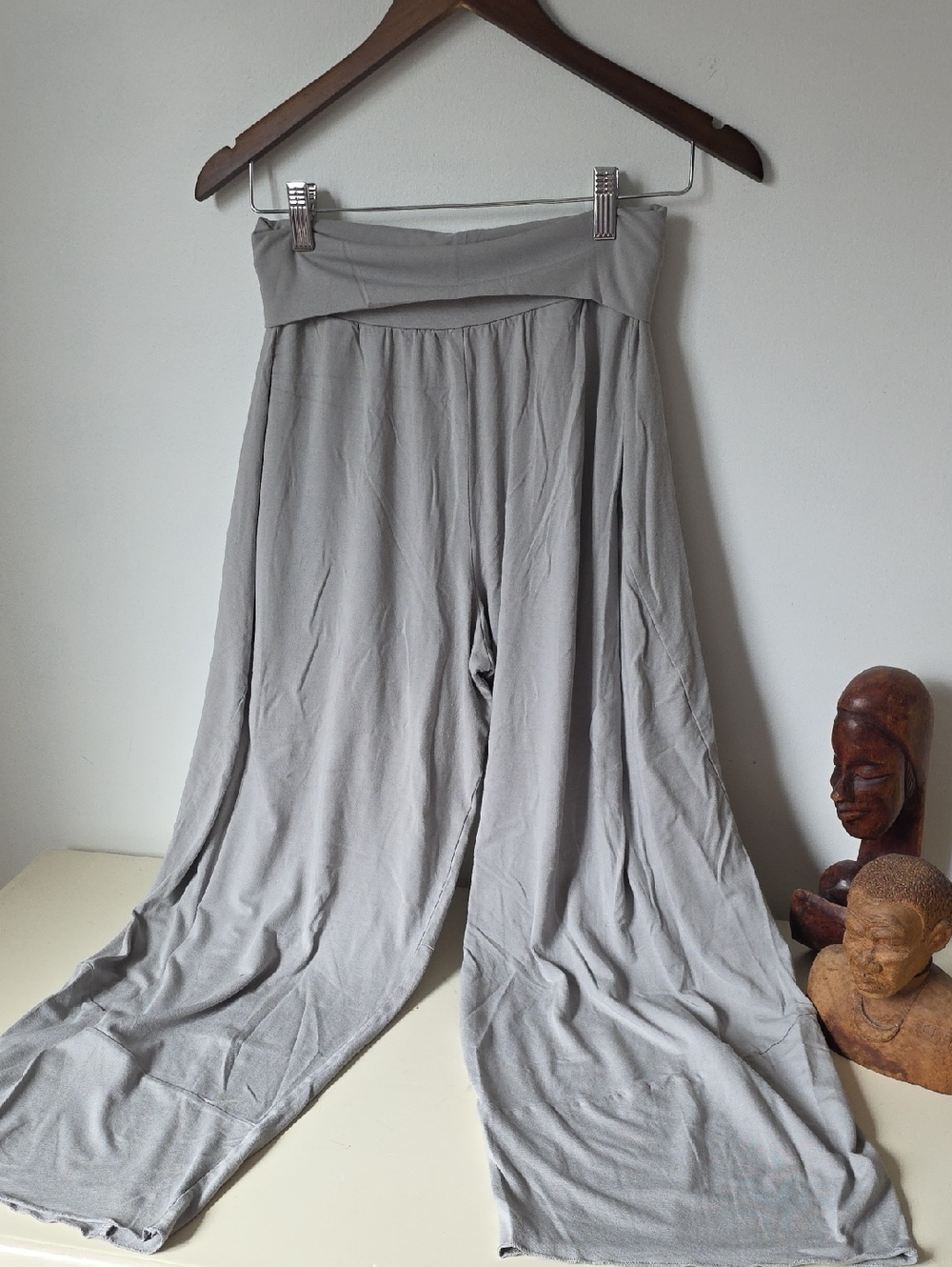 OSKA Wide Leg Women's Palazzo Pants - Light Gray